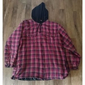 Faded Glory Men's Plaid fleece lined button up Shacket flannel jacket XLT